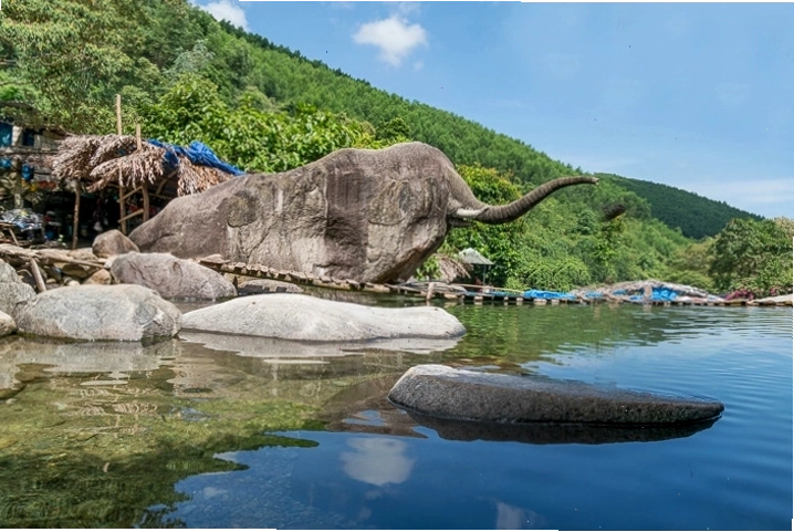 Tảng đá hình voi tại Suối Voi Huế