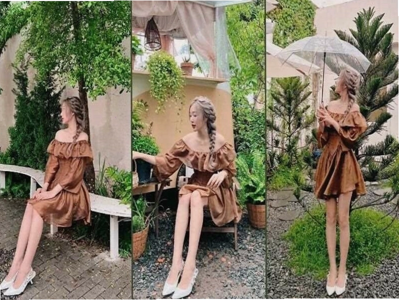 Tạo dáng đi hoặc ngồi tự nhiên bên bờ sông