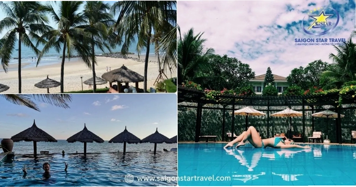 Thả mình trong làn nước mát lạnh tại bể bơi tràn bờ của Lotus Muine Resort & Spa
