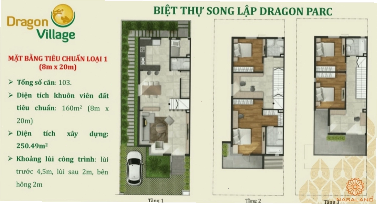 Thiết kế biệt thự song lập Dragon Parc