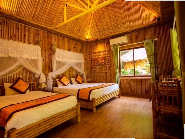 Thiết kế bungalow 3 người ấm cúng tại Green Mountain Homestay