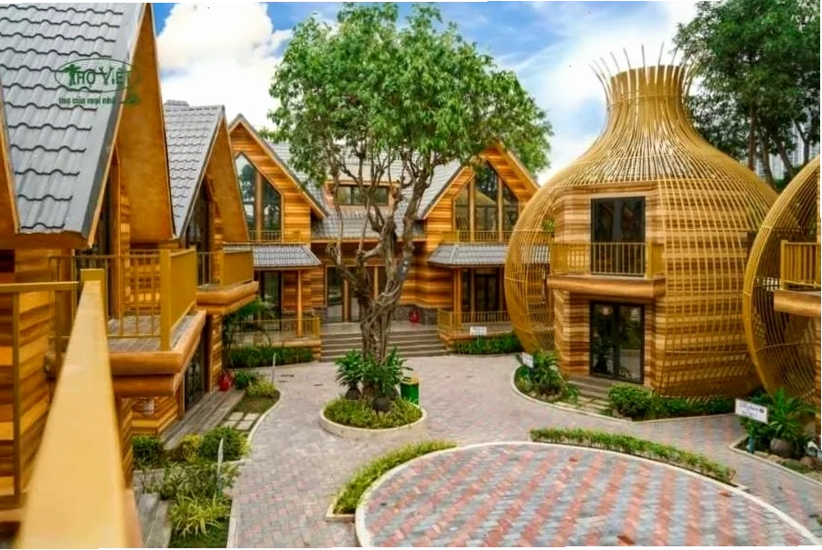 Thiết kế nội thất homestay bằng gỗ tự nhiên, mang phong cách mộc mạc