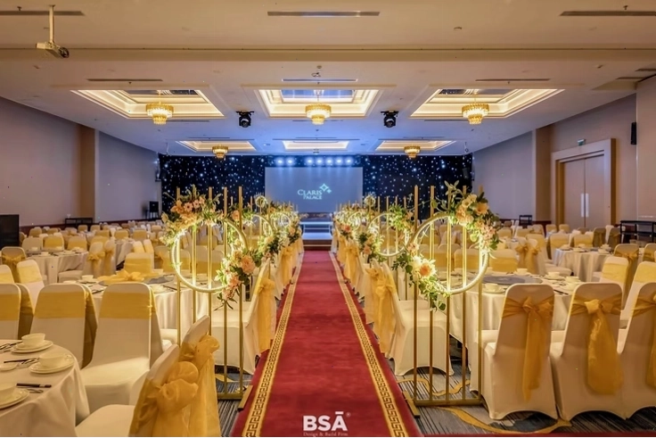 Thiết kế nội thất nhà hàng tiệc cưới Claris Palace 22 Hiệp Bình