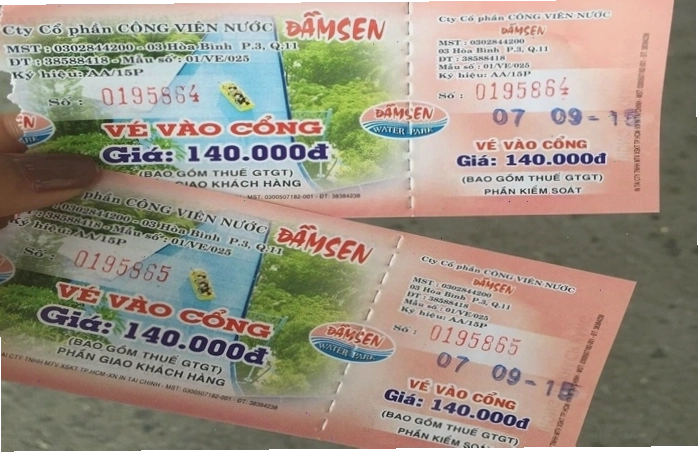 Thông tin về giá vé vào cổng Công viên Nước Đầm Sen