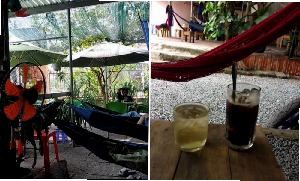 Thư giãn trên võng tại Mây Cafe