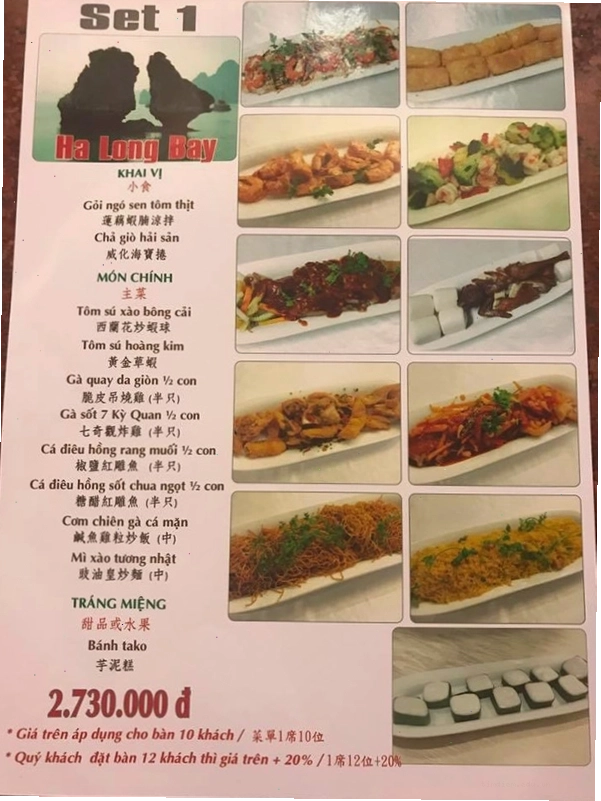 Thực đơn đa dạng món ăn Trung Hoa tại Nhà hàng 7 Kỳ Quan