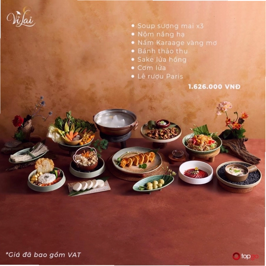 Thực đơn đa dạng tại nhà hàng Chay Vị Lai