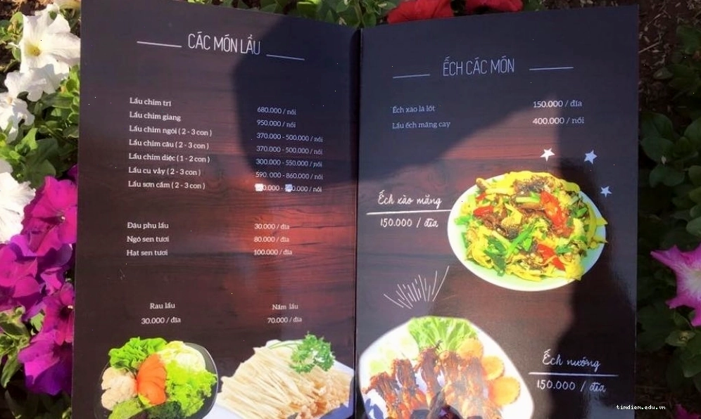 Thực đơn hấp dẫn tại quán cafe Thung Lung Hoa ở Hồ Tây