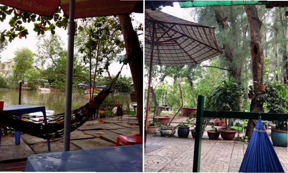 Thưởng thức đồ uống mát lạnh tại quán cafe võng Hàng Dương