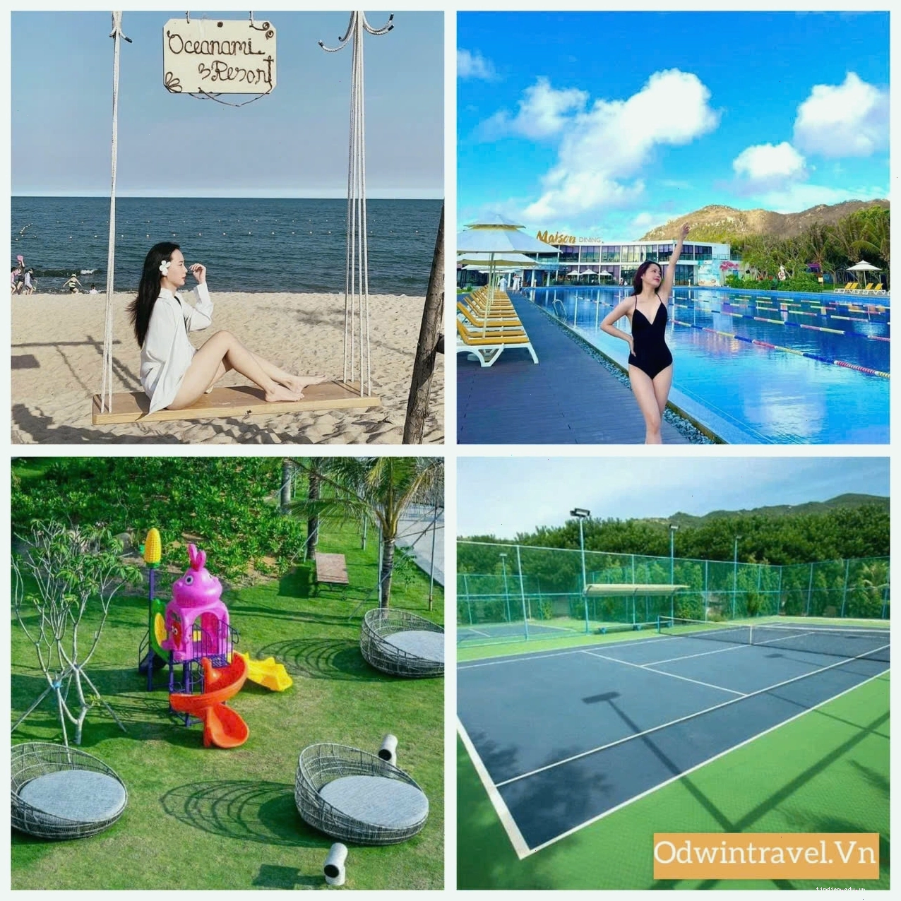 Tiện ích tại khu villa Long Hải bao gồm hồ bơi chung rộng, sân tennis và khu vui chơi trẻ em