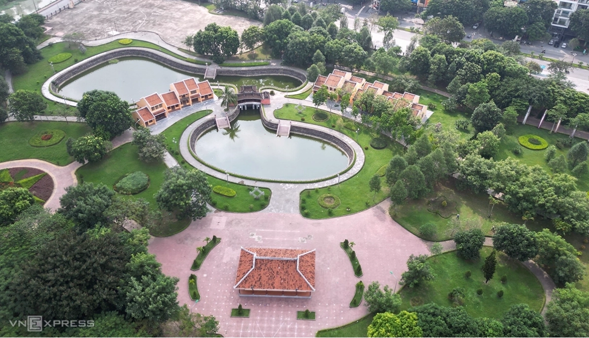 Toàn cảnh Công viên Hội An nhìn từ trên cao, thấy rõ sự quy hoạch khoa học