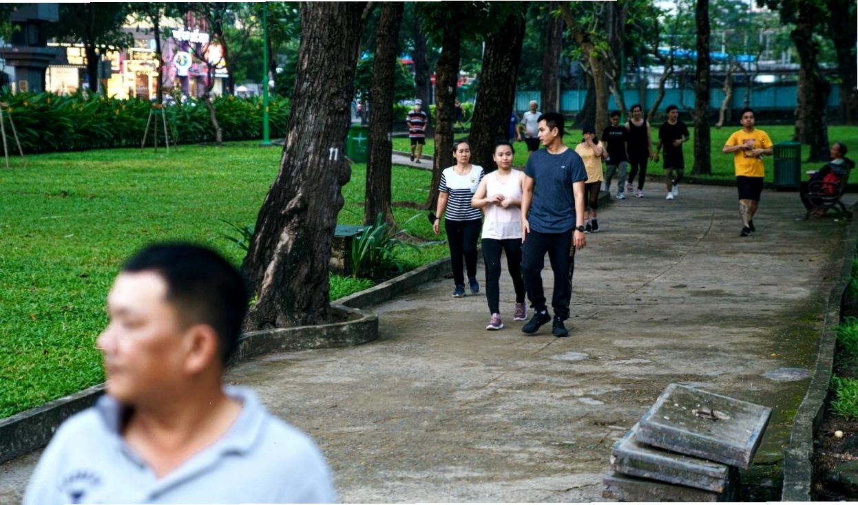 Toàn cảnh Công viên Lê Văn Tám nhìn từ trên cao
