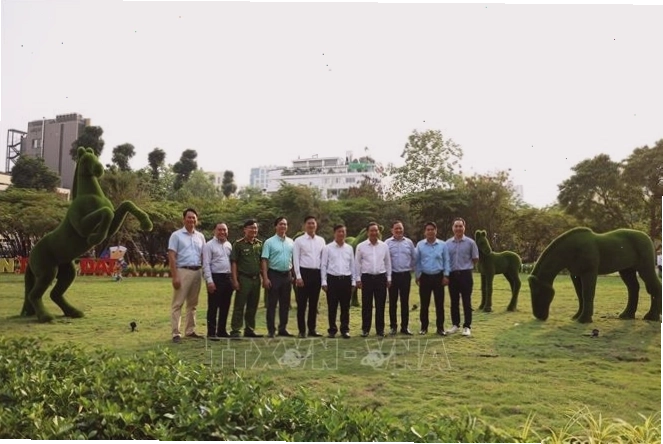 Toàn cảnh Công viên Võ Văn Tần Đức Hòa Long An nhìn từ trên cao