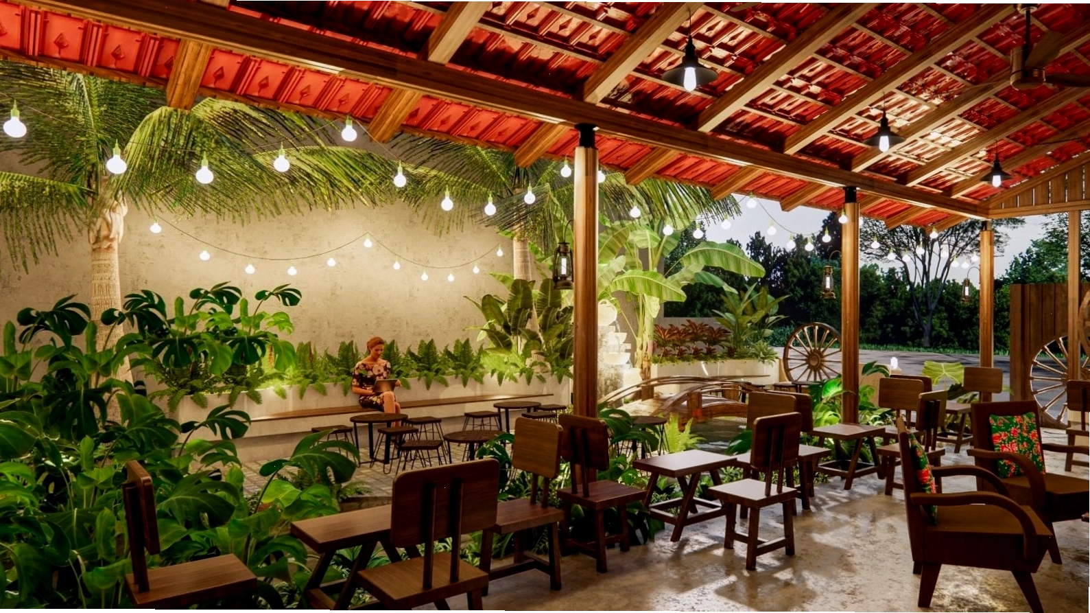 Toàn cảnh mặt tiền Cafe Phượng Các tại Hồ Chí Minh