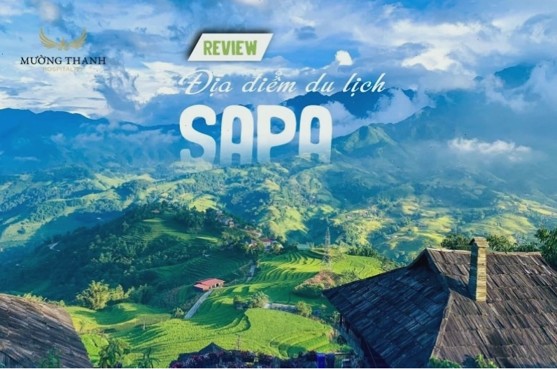 Toàn cảnh Sapa nhìn từ trên cao với những thửa ruộng bậc thang và núi non hùng vĩ