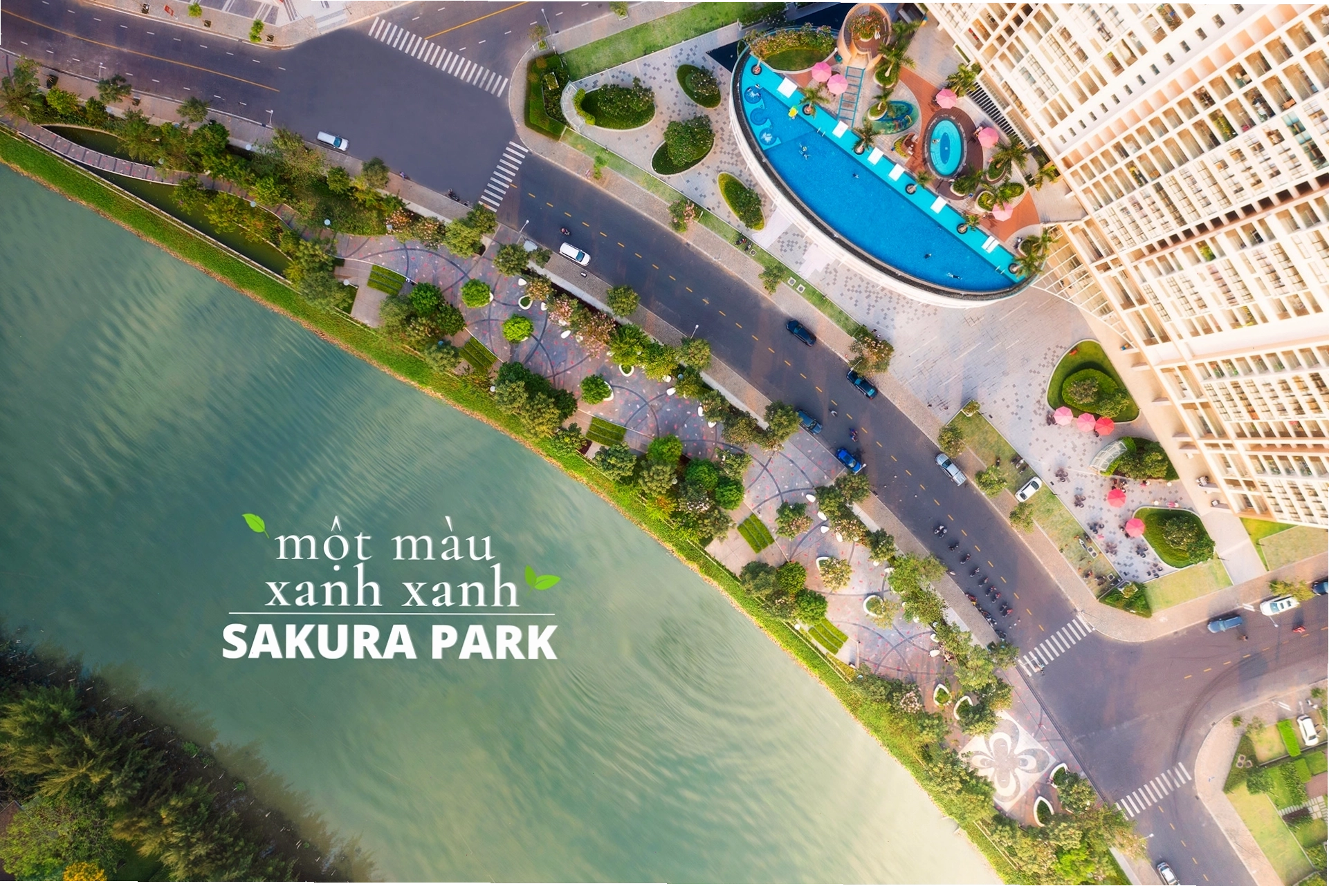 Tổng quan công viên Sakura Park Midtown Phú Mỹ Hưng nhìn từ trên cao