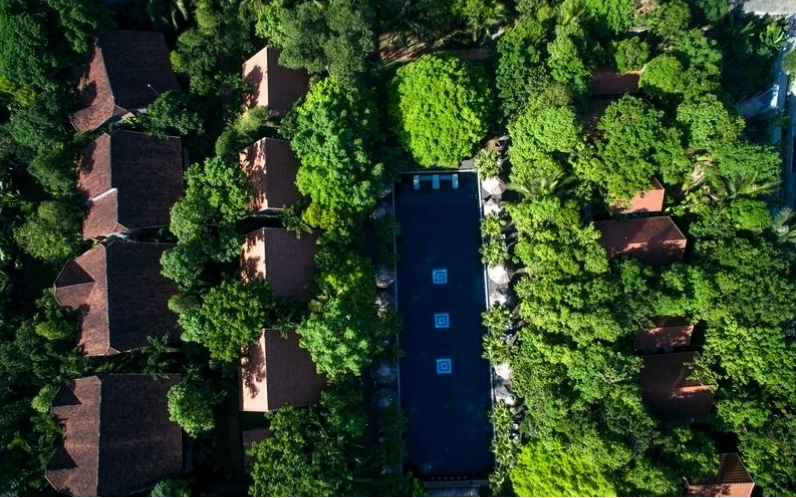 Tổng quan không gian xanh mát tại Pilgrimage Village Boutique Resort & Spa Huế