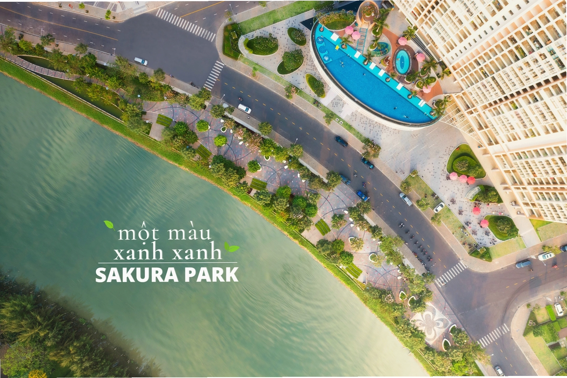 Tổng quan khu phức hợp Midtown với công viên Sakura Park