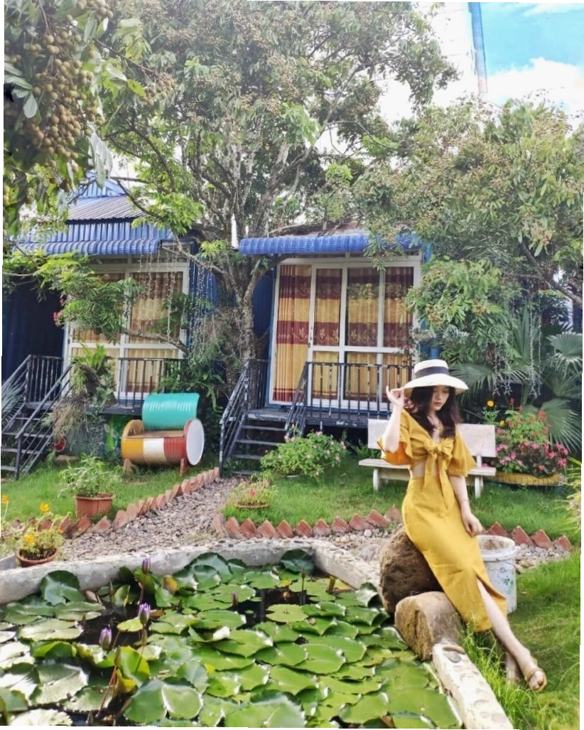 Tổng quan Làng Homestay Mộc Châu với những ngôi nhà nhỏ xinh xen kẽ vườn cây xanh mát