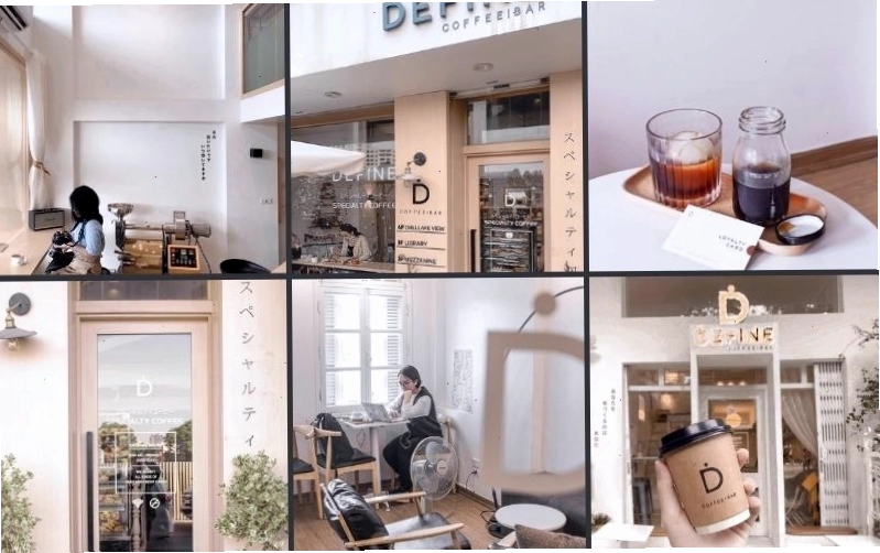 Tổng thể không gian hiện đại của Define Coffee