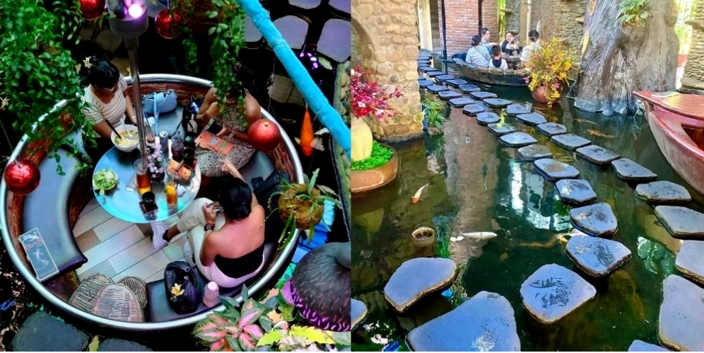 Trải nghiệm ngồi giữa hồ cá Koi đầy sắc màu tại Oasis Cafe