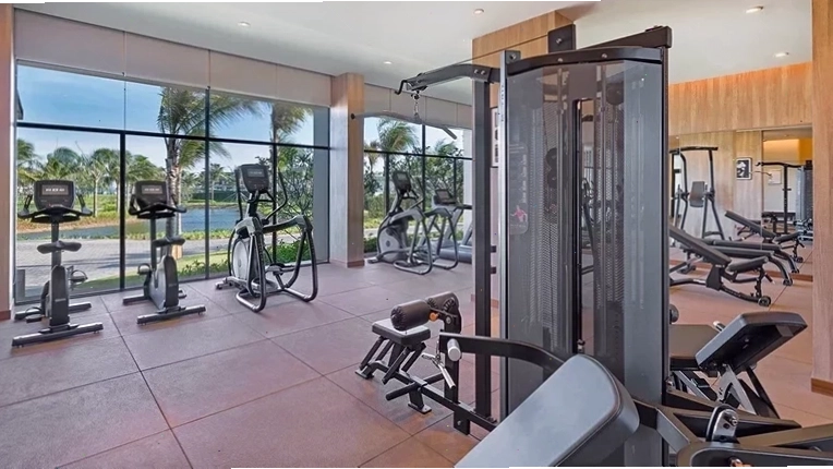 Trang thiết bị hiện đại tại phòng GYM của resort