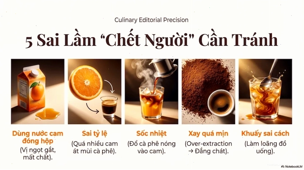 Tránh các sai lầm phổ biến khi pha chế cà phê cam để đạt hương vị tốt nhất