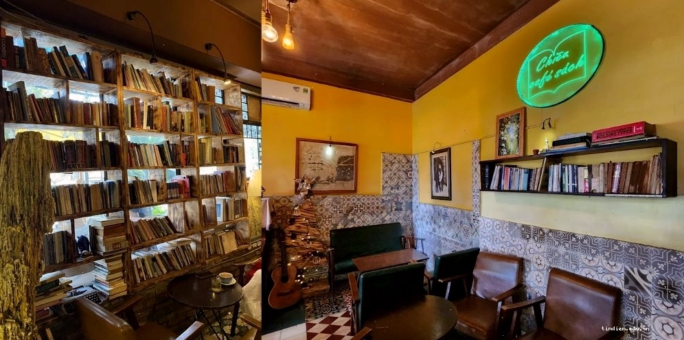 Tủ sách đa dạng thể loại tại Chiêu Cafe Sách