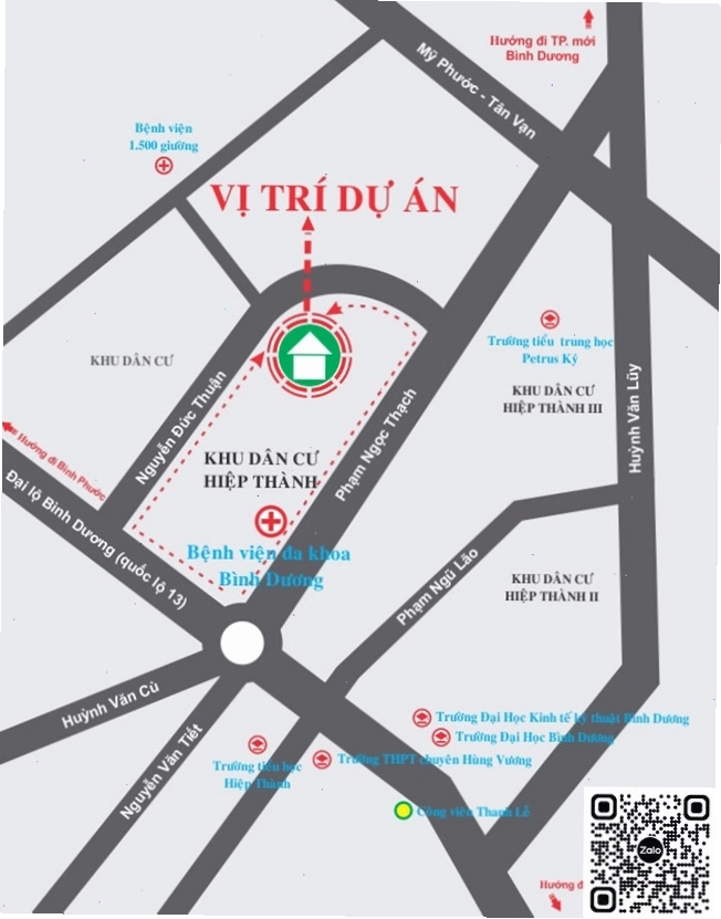 Vị trí dự án Khu Dân Cư Hiệp Thành III Thủ Dầu Một