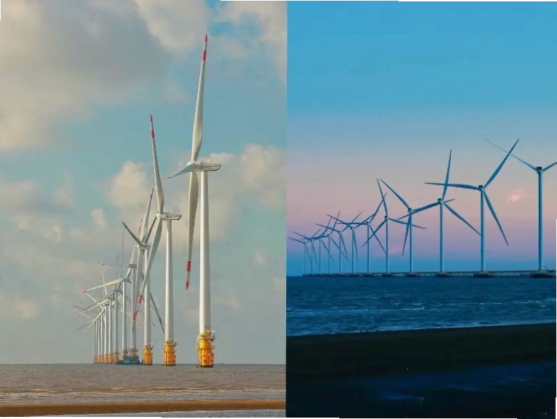 View cánh đồng điện gió Đông Hải tạo nên điểm nhấn độc đáo cho Biển Ba Động Trà Vinh