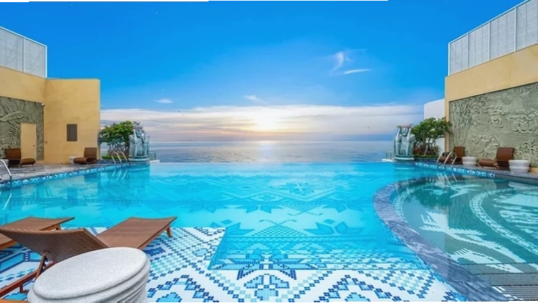 View toàn cảnh từ hồ bơi vô cực Apec Mandala Phú Yên