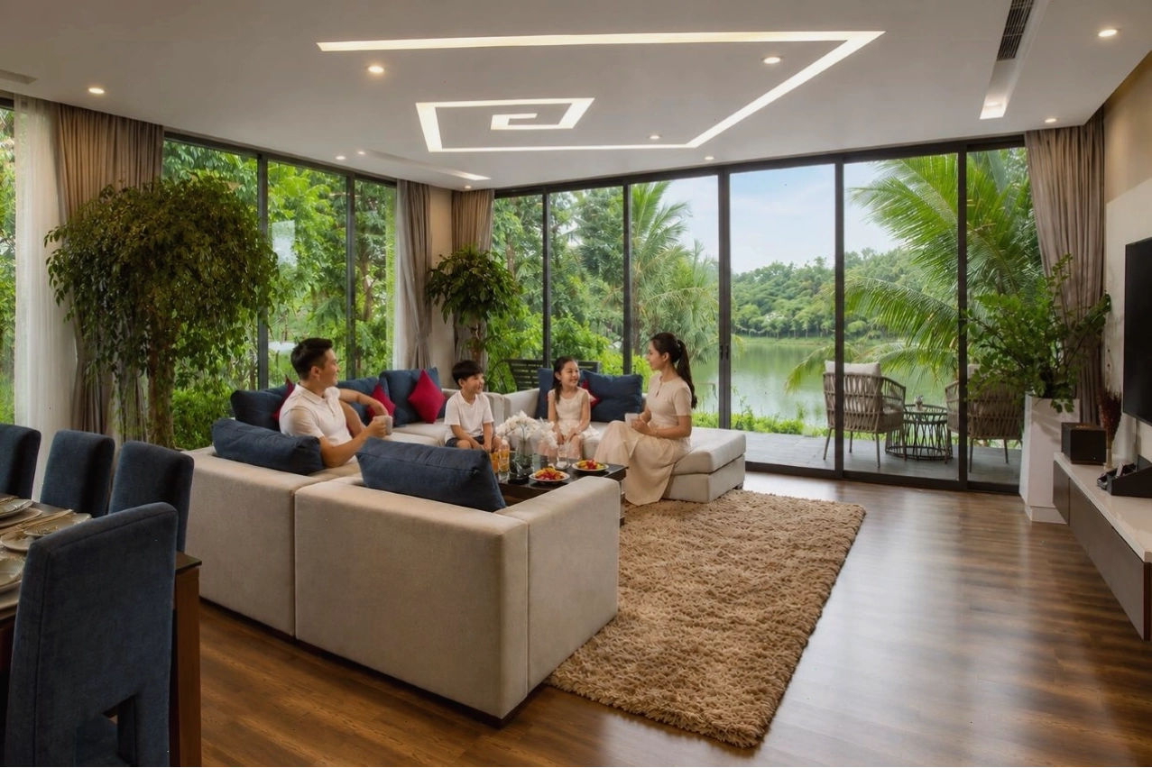 Villa 4 phòng ngủ tại Flamingo Đại Lải Resort với không gian bếp tiện nghi