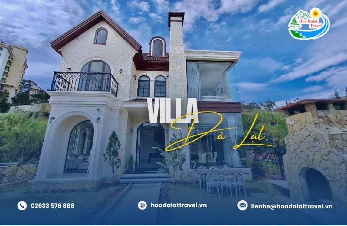 Villa Đà Lạt nguyên căn cho thuê qua Hoa Dalat Travel với không gian rộng, sân vườn và tiện ích nghỉ dưỡng
