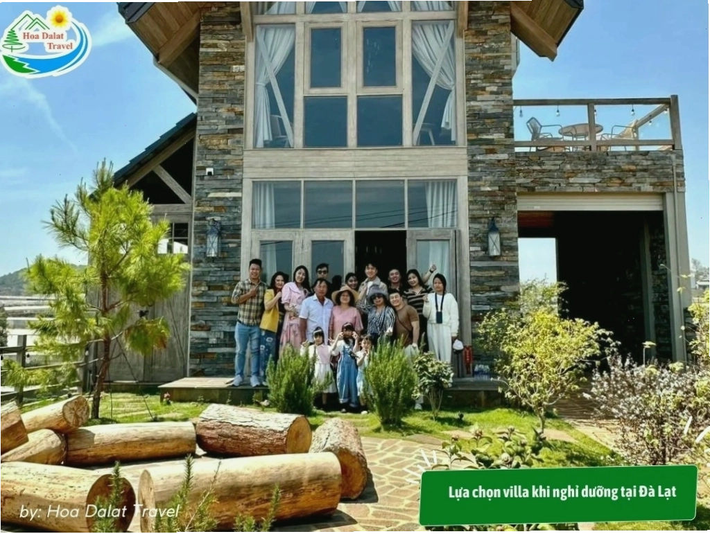 Villa nghỉ dưỡng Đà Lạt có sân vườn rộng, không gian riêng tư cho gia đình và nhóm bạn