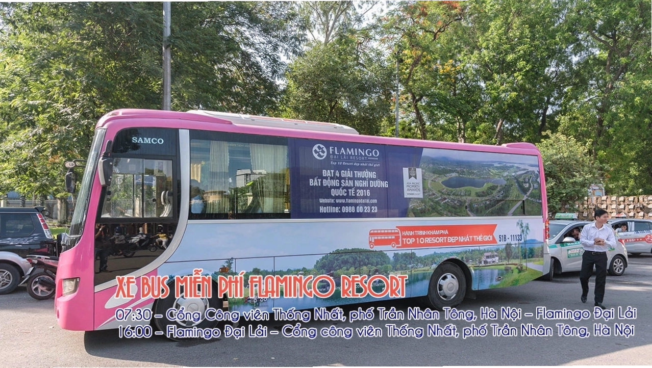 Xe bus đưa đón miễn phí từ Hà Nội đi Flamingo Đại Lải